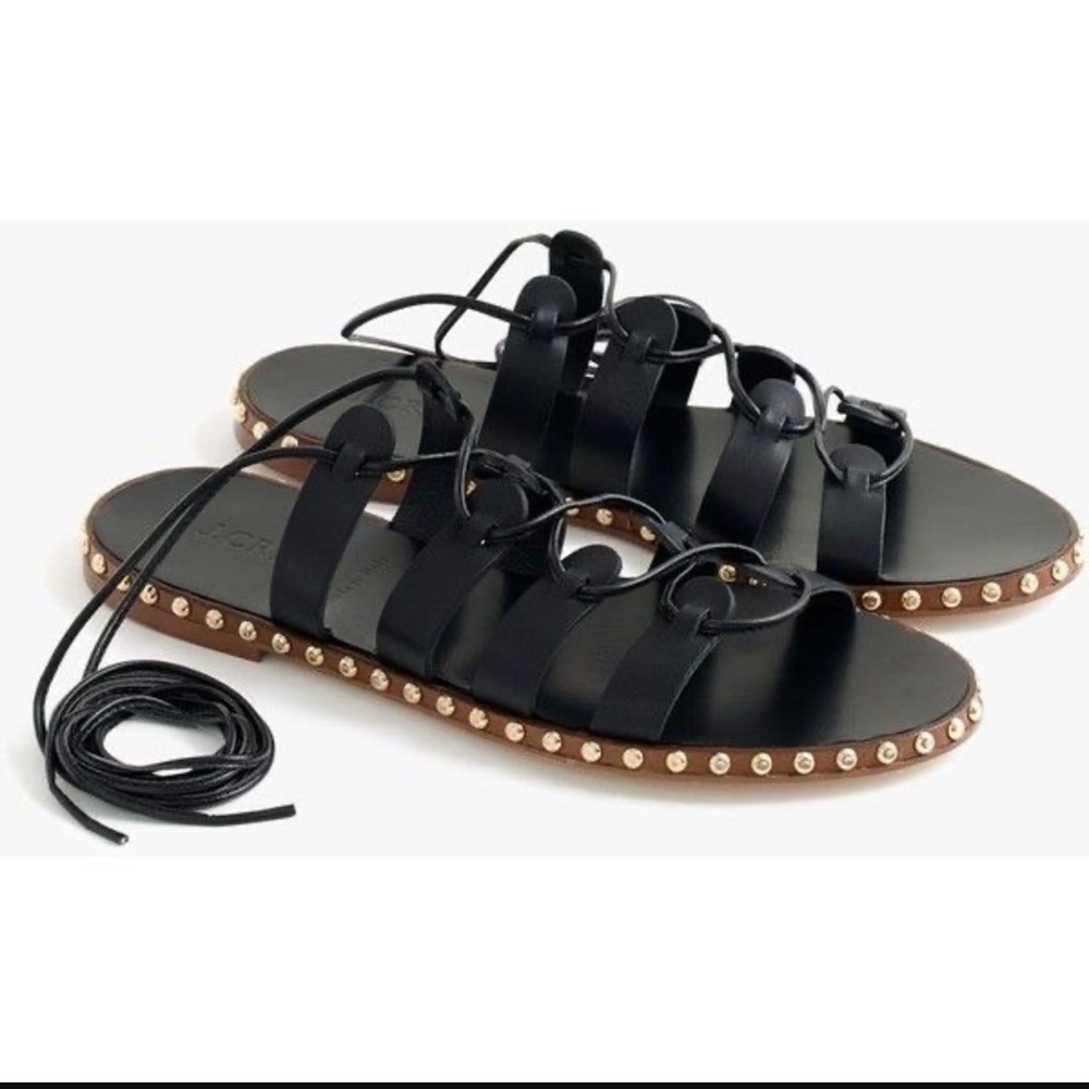 J Crew lace up studded sandals. NWOB